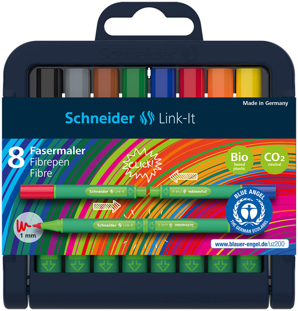 Schneider Link It Fibrepen Pack of 8
