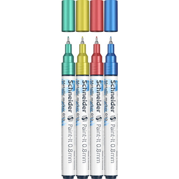 Schneider Paint It Metallic Marker Pack of 4 0.8mm