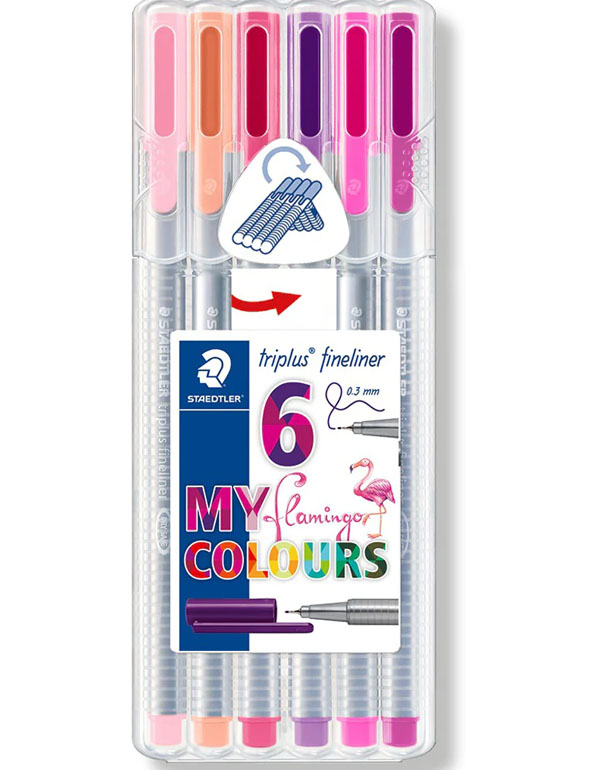 Cover: Staedtler Triplus Fineliner Marker Pen Flamingo Colors Pack of 6