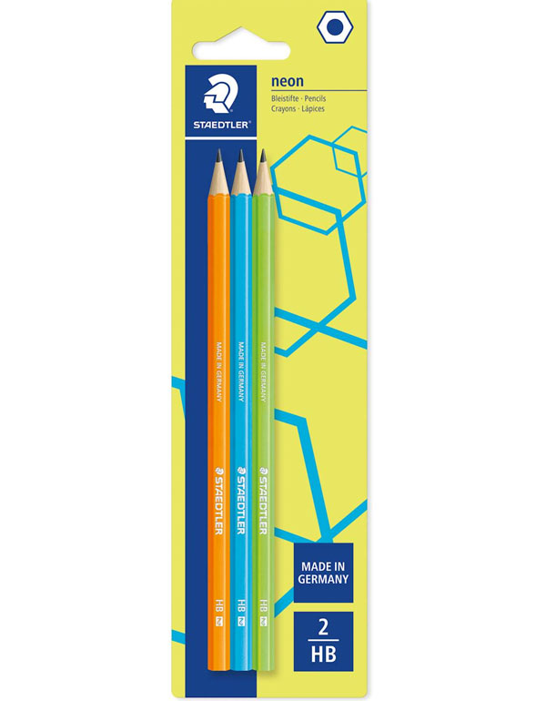 Staedtler HB Wopex Neon Pencils Pack of 3