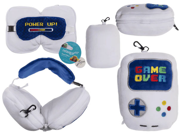 Cover: Kids Plush Travel Pillow with Eye Mask - Game Over