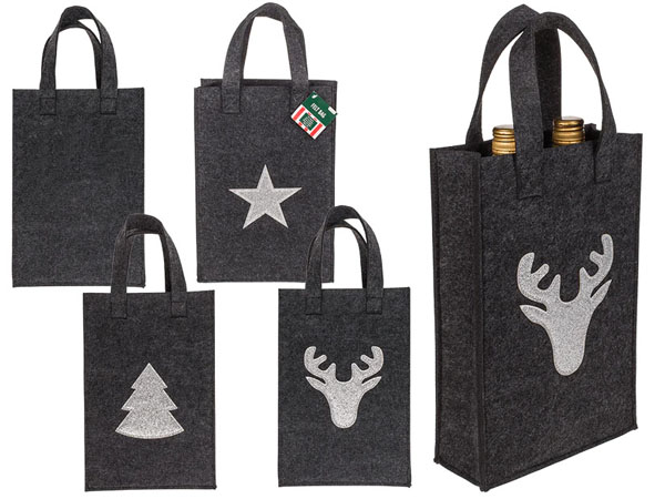 X-Mas Greetings Gray Gift Bag