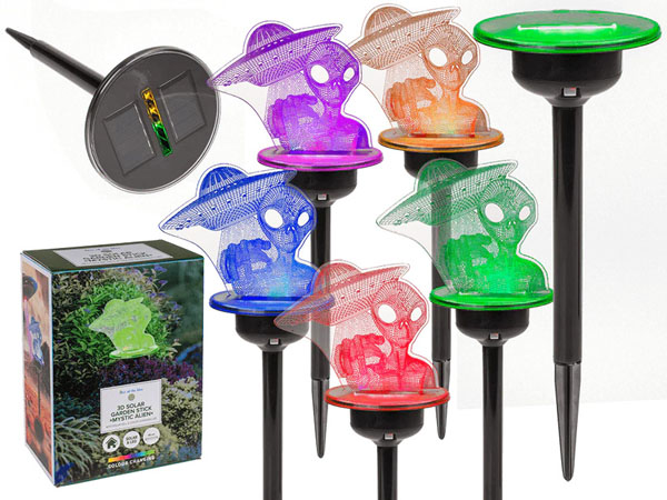 Cover: 3D LED Solar Garden Stick with Color Changing LED - Mystic Alien