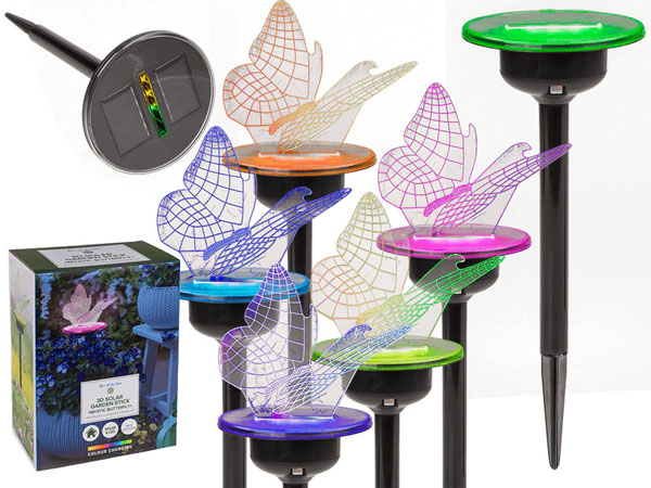 Cover: 3D LED Solar Garden Stick with Color Changing LED - Mystic Butterfly