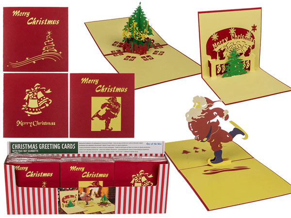 Cover: Christmas greeting cards with fold-out silhouette foiled, 15x15cm