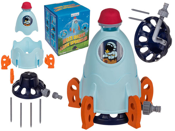 Cover: Flying Space Rocket Lawn Sprinkler, 33 cm. in gift box