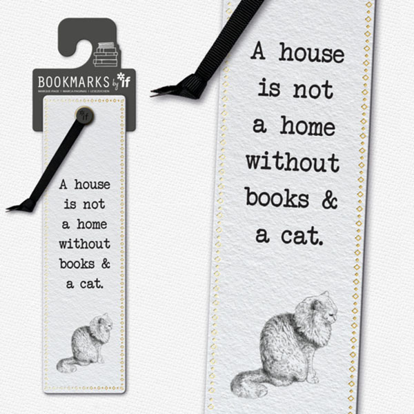 Literary Bookmarks - Books & a Cat