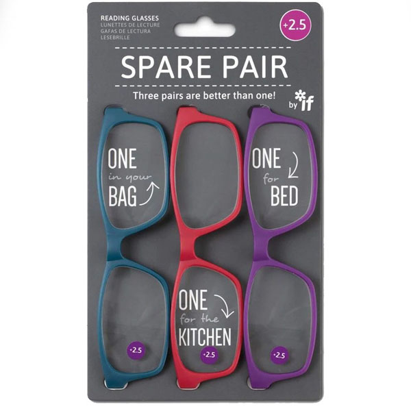 Spare Pair Reading Glasses - +2.5 (Brights)