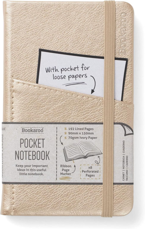 Bookaroo Pocket Journal - Gold (A6)