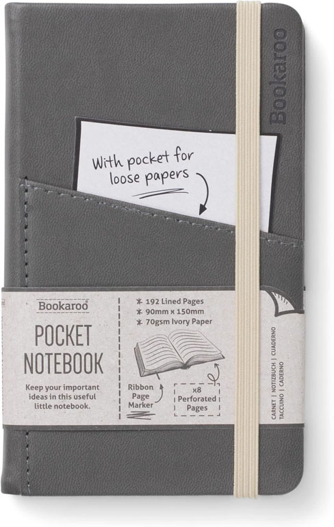 Bookaroo Pocket Notebook (A6) Journal - Charcoal