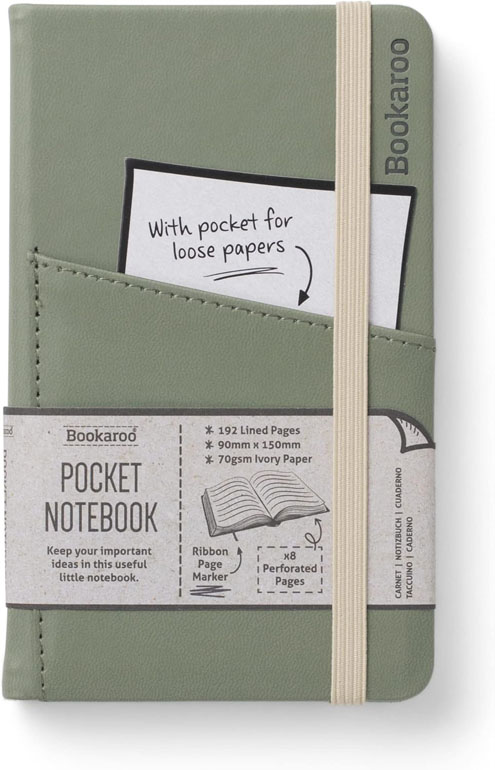Cover: Bookaroo Pocket Notebook (A6) Journal - Fern