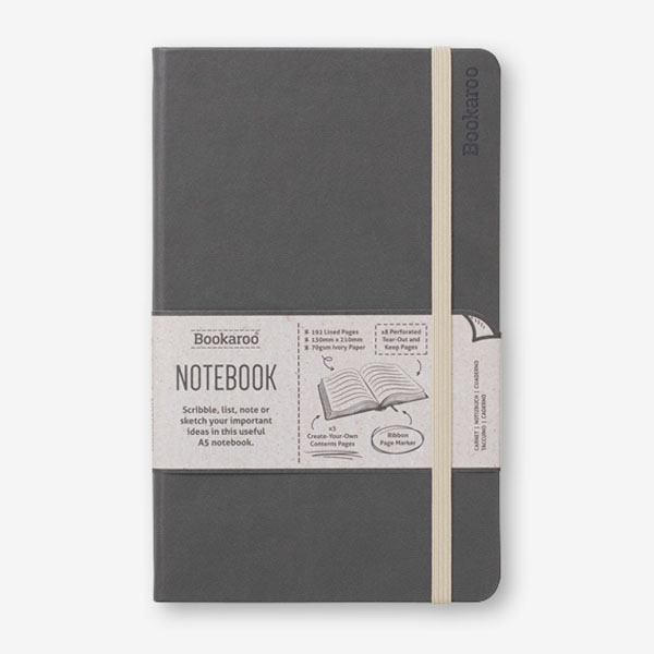 Bookaroo Notebook (A5) Journal - Charcoal