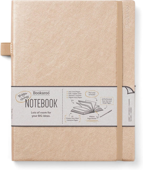 Cover: Bookaroo Bigger Things Notebook Journal - Gold