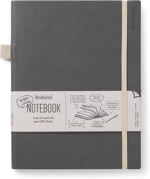 Cover: Bookaroo Bigger Things Notebook Journal - Charcoal