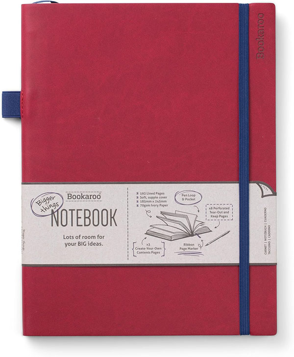 Bookaroo Bigger Things Notebook Journal - Dark Red