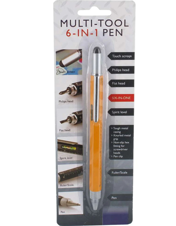 6-in-1-Multi-Tool Pen, Assorted Colors