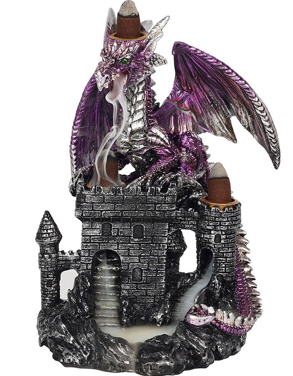 Cover: Purple Dragon On Castle Backflow Incense Burner