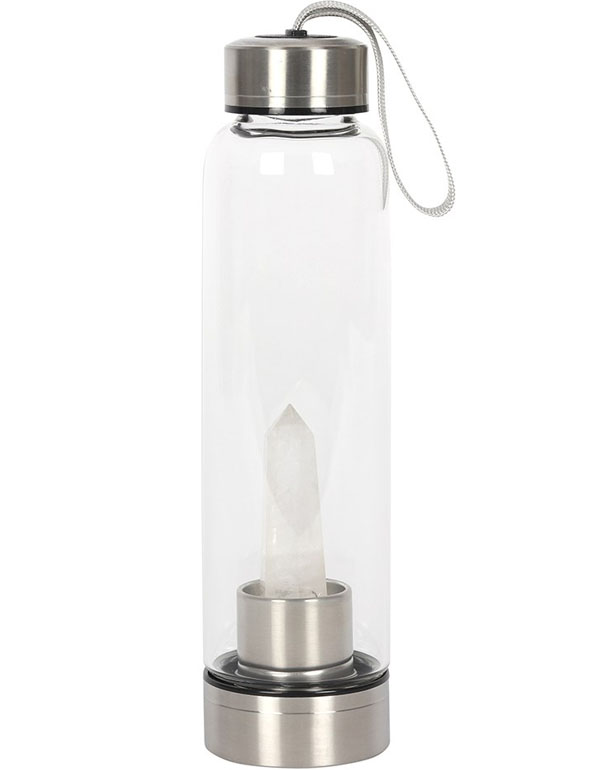 Cover: Clear Quartz Energising Glass Water Bottle