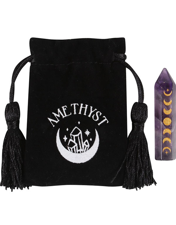 Cover: Amethyst Moon Phase Crystal Point