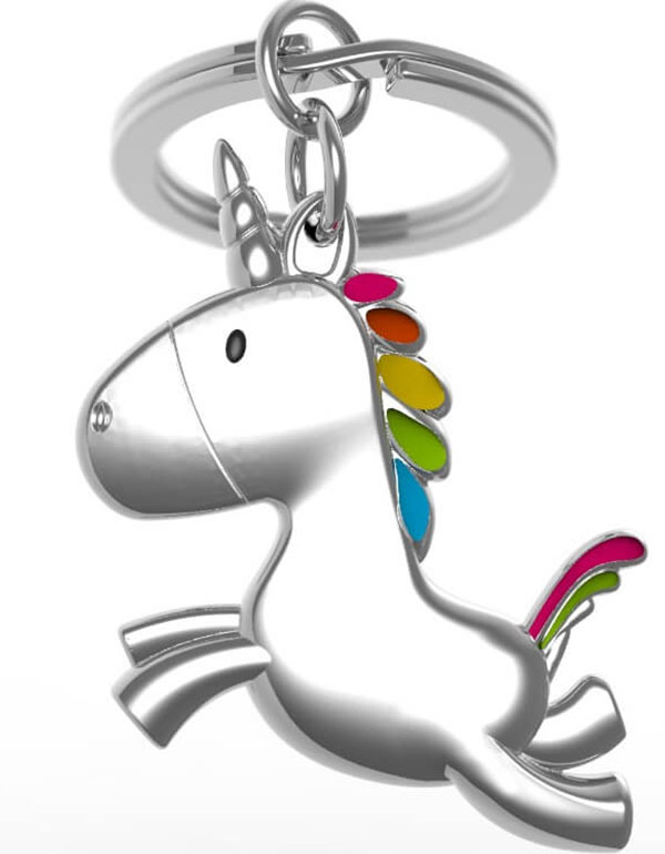 Metalmorphose Rainbow Unicorn Keychain