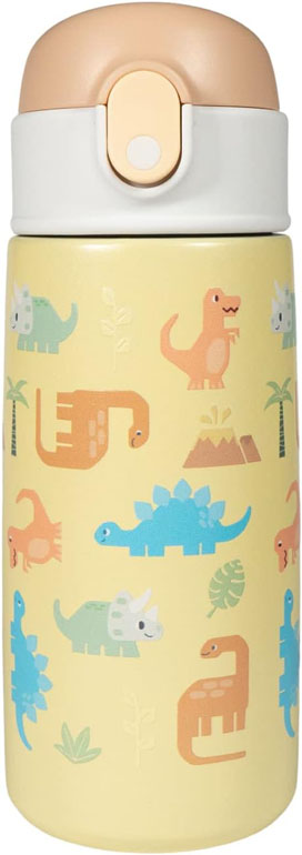 Waicee Kids Water Bottle Beige Dinosaur 480ml