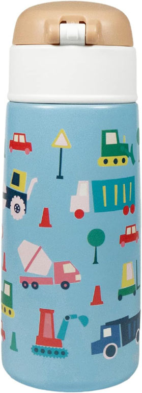 Waicee Kids Water Bottle Sky Blue Vehicle 480ml