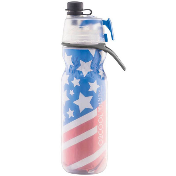 O2Cool 20Oz Mist N Sip Insulated Bottle Patriotic