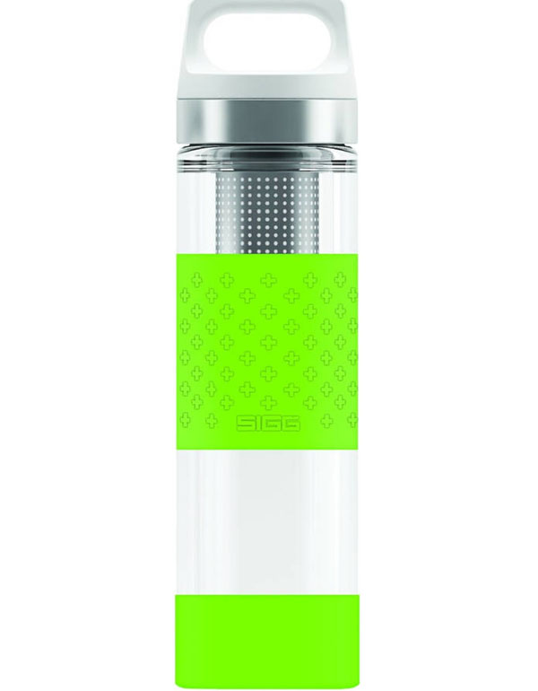 Cover: SIGG Thermo Flask Hot & Cold Glass Green Bottle 400ml