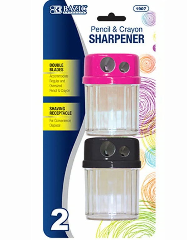 Bazic Dual Blades Sharpener w/ Round Receptacle 2/Pack