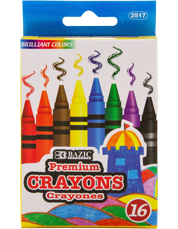 Bazic 16 Color Premium Crayons