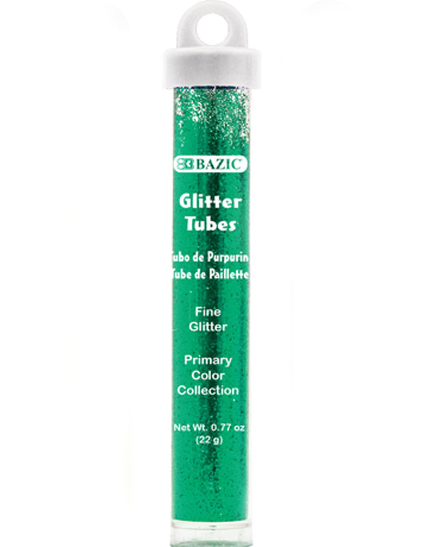 Bazic Primary Color Glitter Tubes 22g, Assorted Colors