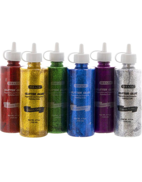 Bazic Classic Color Glitter Glue 120ml Assorted Colors, per piece