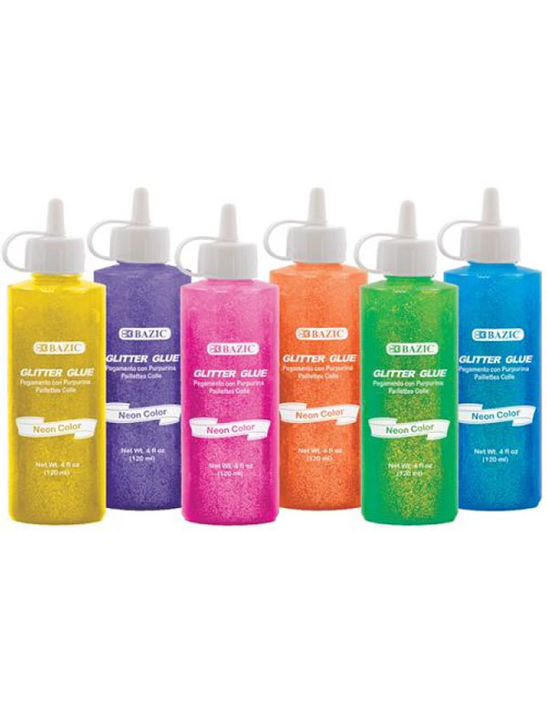 Bazic Neon Color Glitter Glue 120ml Assorted Colors, per piece
