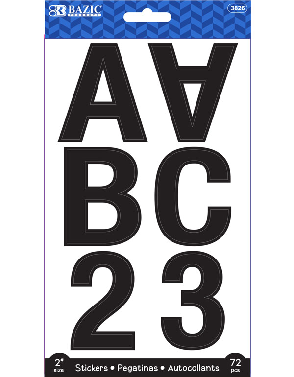 Bazic Alphabet and Numbers Stickers Classic Color