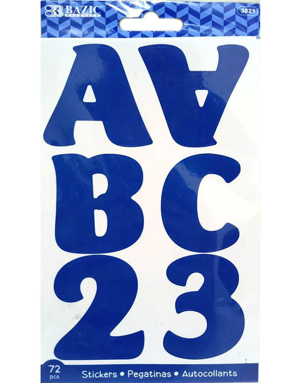 Bazic Alphabet and Numbers Stickers Fluorescent Color