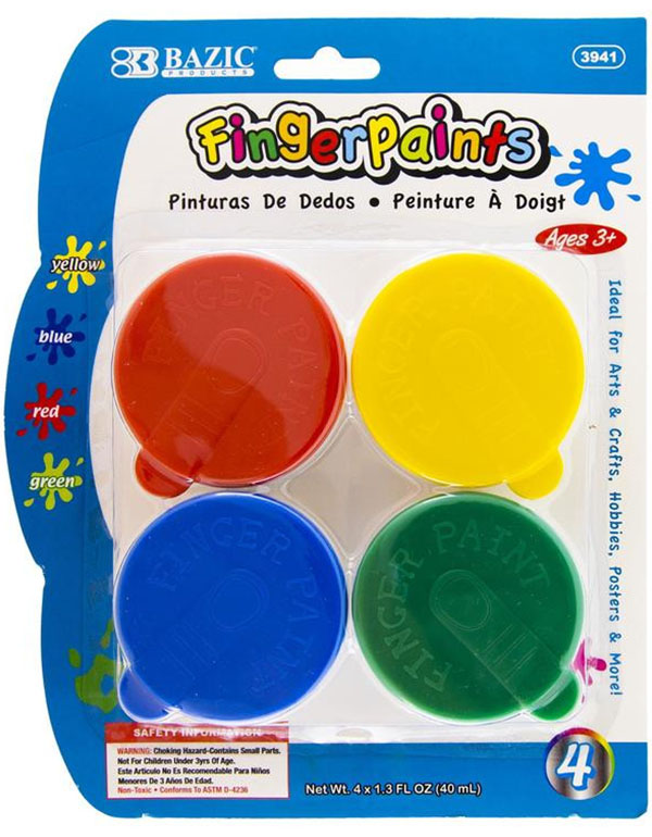 Bazic 4 Color Fingerpaint 40ml