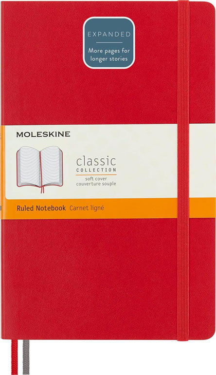 Cover: Moleskine Expanded Softcover Ruled Notebook Large Red