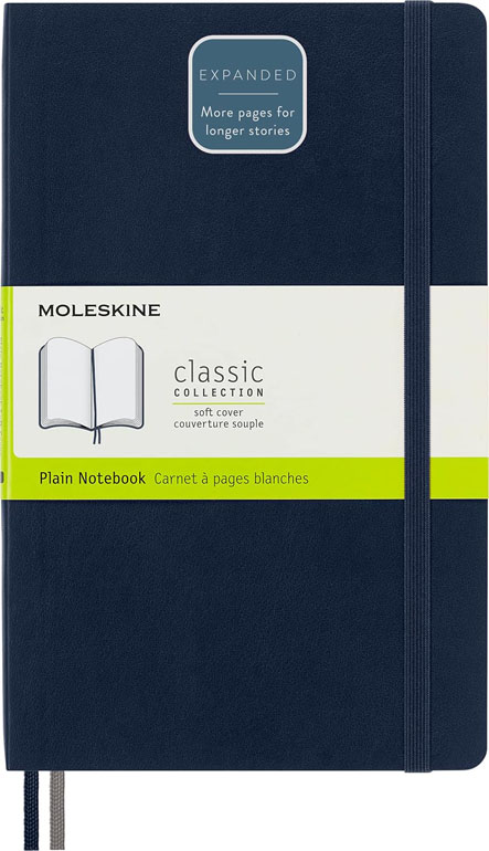 Cover: Moleskine Expanded Softcover Plain Notebook Large Blue