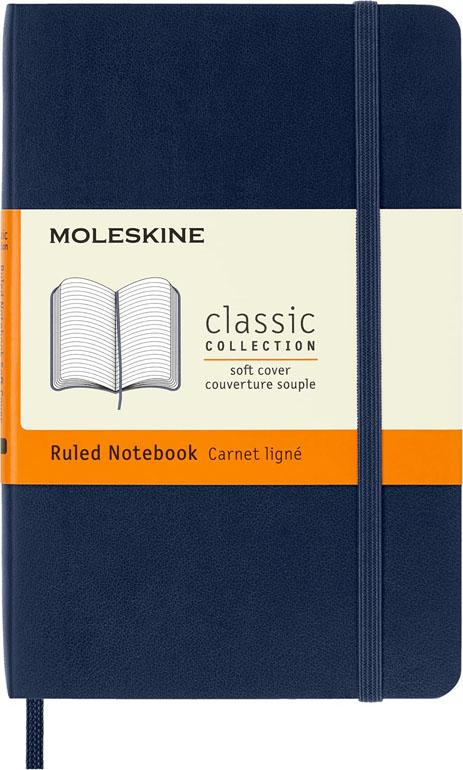 Moleskine Pocket Ruled Softcover Notebook Blue