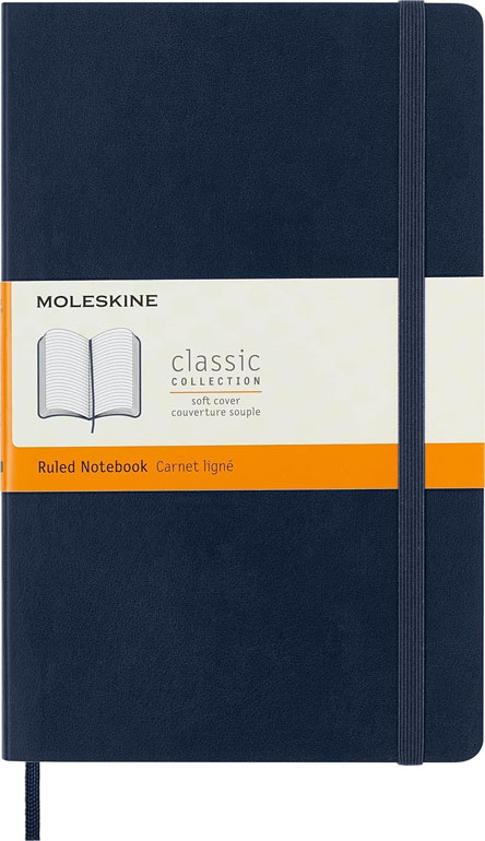 Cover: Moleskine Softcover Ruled Large Notebook Blue