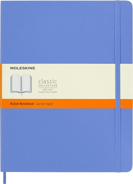 Moleskine Softcover Ruled XL Notebook Hydrangea Blue