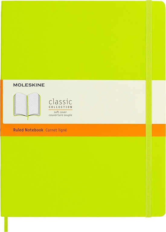 Moleskine Softcover Ruled XL Notebook Lemon Green