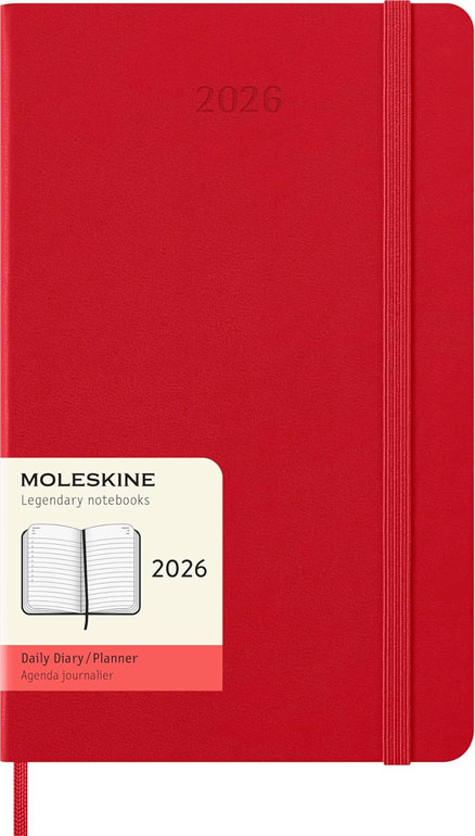 Cover: Moleskine Daily Planner 2026 12 Month Daily Diary Hardcover Large Red