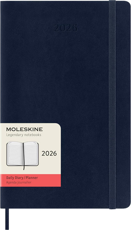 Cover: Moleskine Daily Planner 2026 12 Month Daily Planner Softcover Large Blue