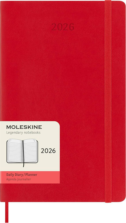 Moleskine Daily Planner 2026 12 Months Daily Planner Softcover Large Red