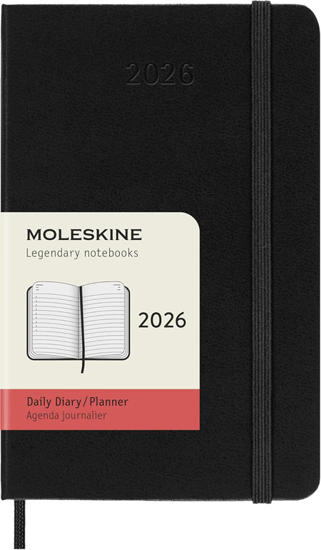Moleskine Classic 12 Month 2026 Daily Planner Hardcover Pocket Black