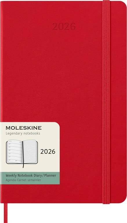 Cover: Moleskine Weekly Planner 2026 12 Months Weekly Planner Hardcover Large Red