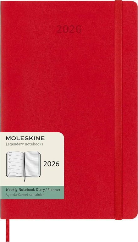 Moleskine Weekly Planner 2026 12 Months Weekly Planner Softcover Large Red