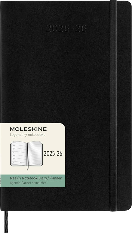 Moleskine Classic 18 Month 2025-2026 Weekly Planner Softcover Large Black