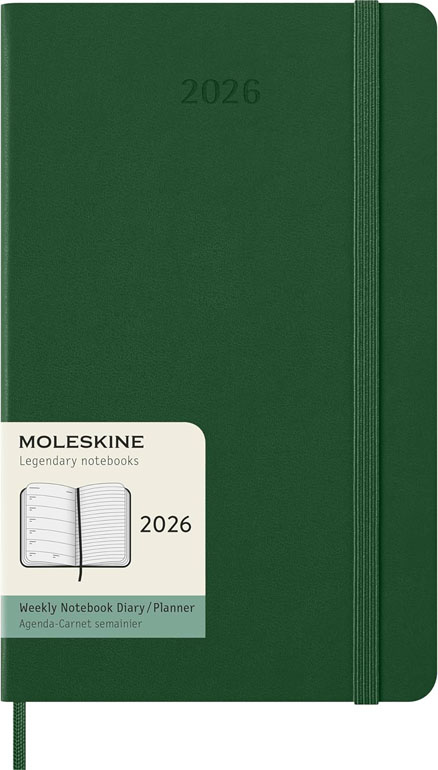 Cover: Moleskine Weekly Planner 2026 12 Months Weekly Planner Hardcover Large Green